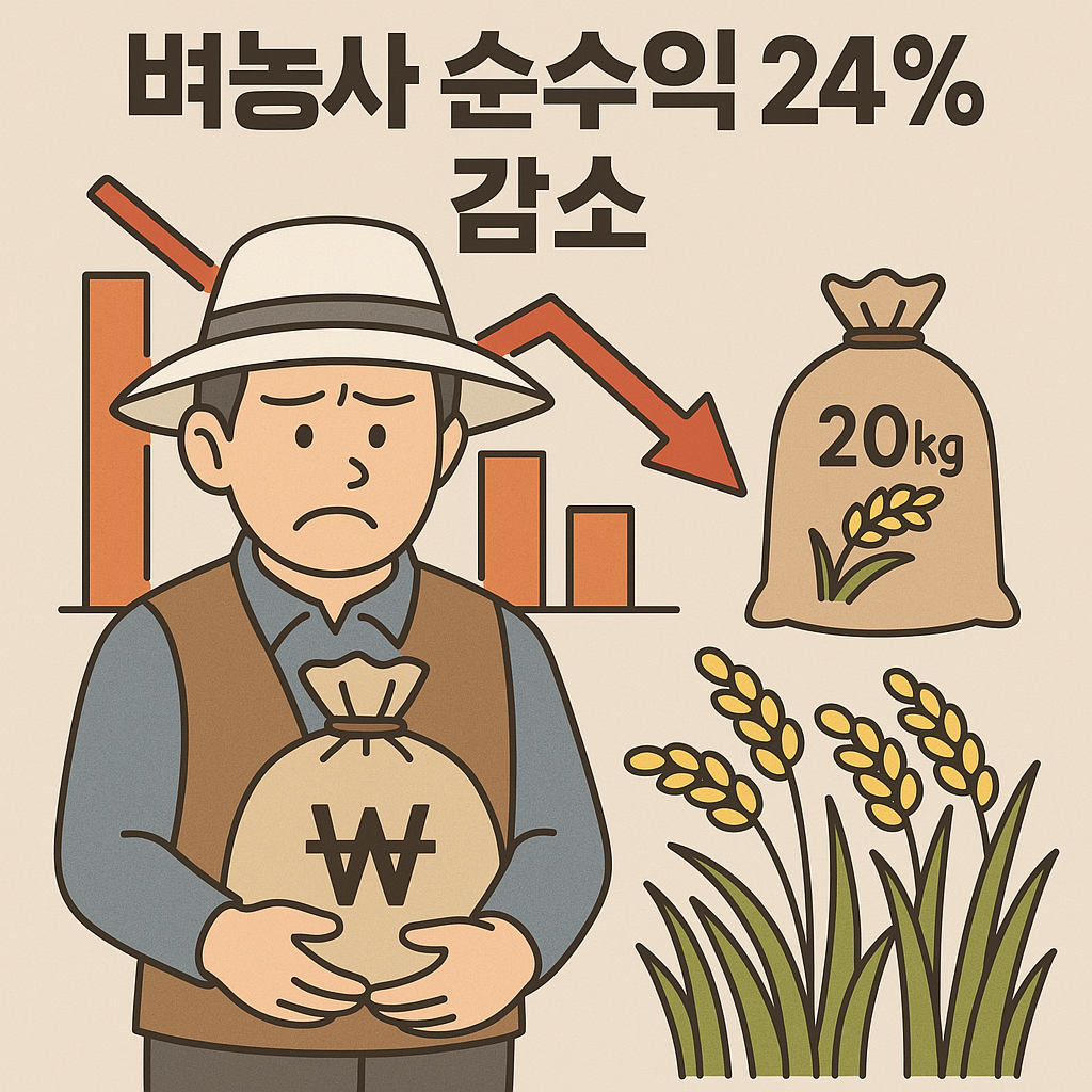 생산비상승으로 벼농사 순수익 감소