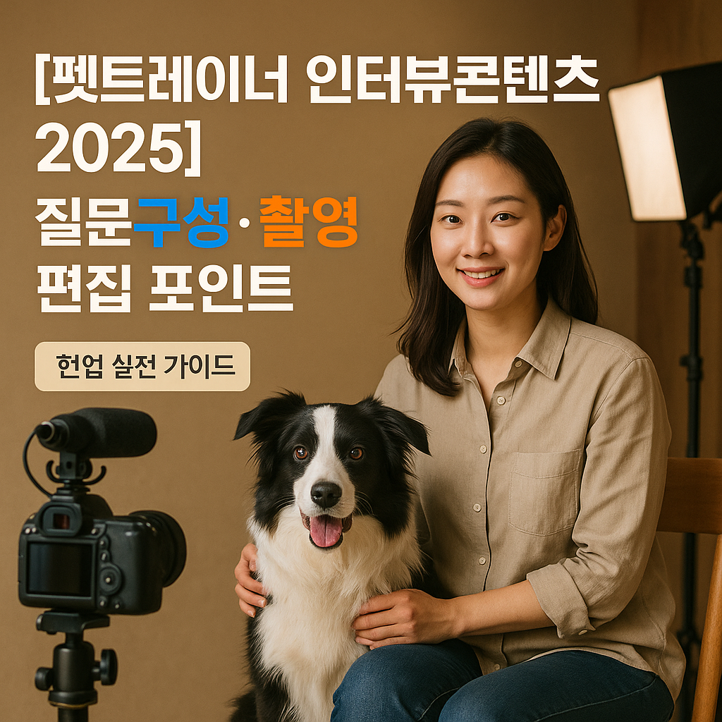 펫트레이너 인터뷰 콘텐츠 2025 | 질문 구성·촬영·편집 포인트