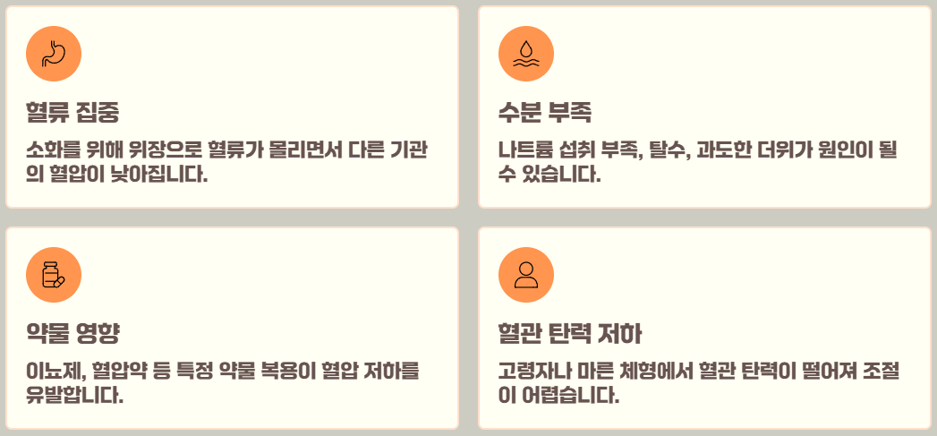 식후 저혈압 원인 증상