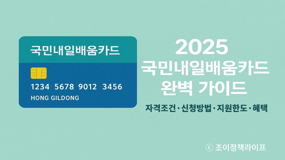 2025 국민내일배움카드 완벽 가이드｜자격조건&middot;신청방법&middot;지원한도&middot;혜택 대표 이미지. ⓒ 조이정책라이프
