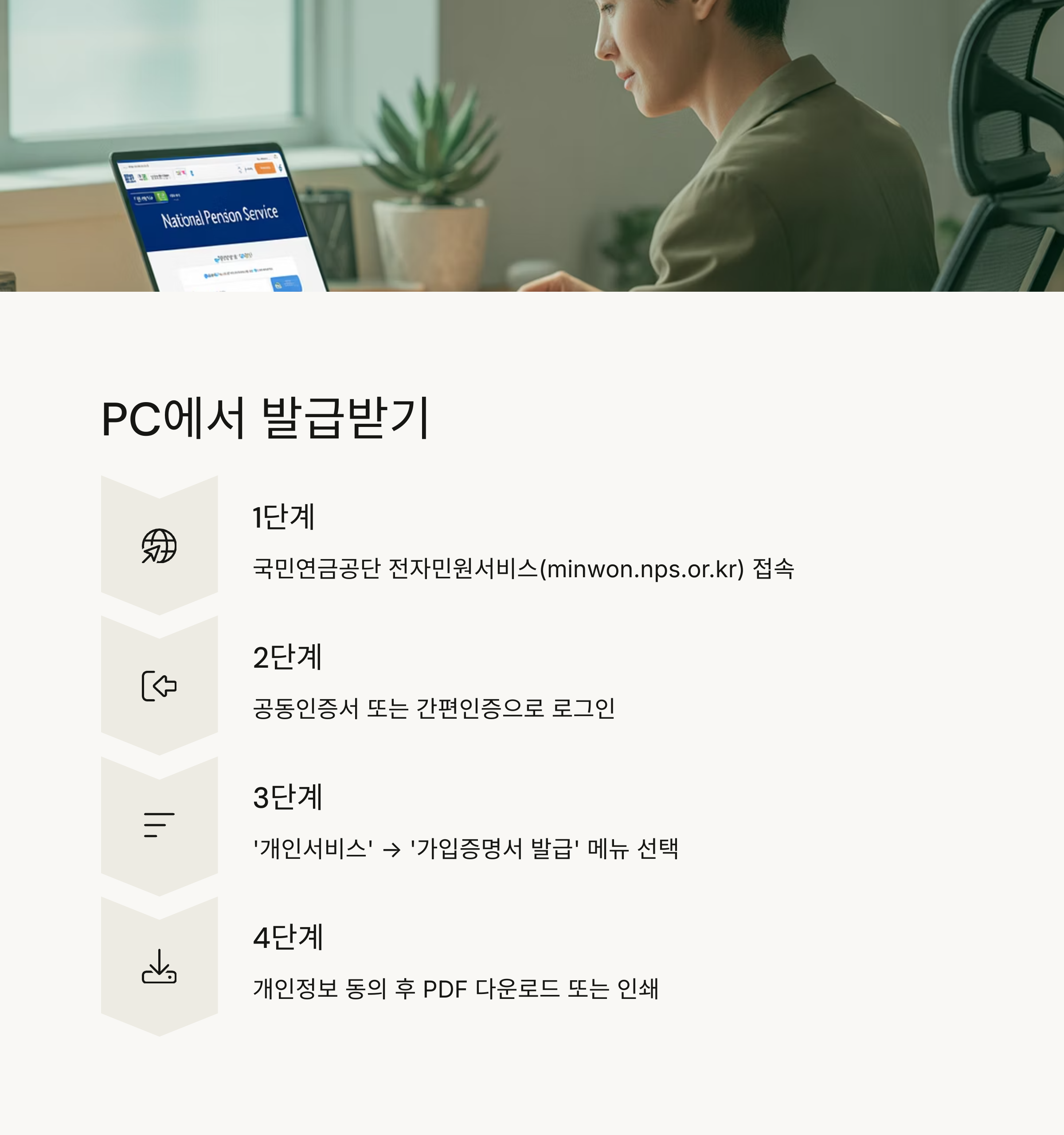 국민연금 가입증명서 온라인 발급