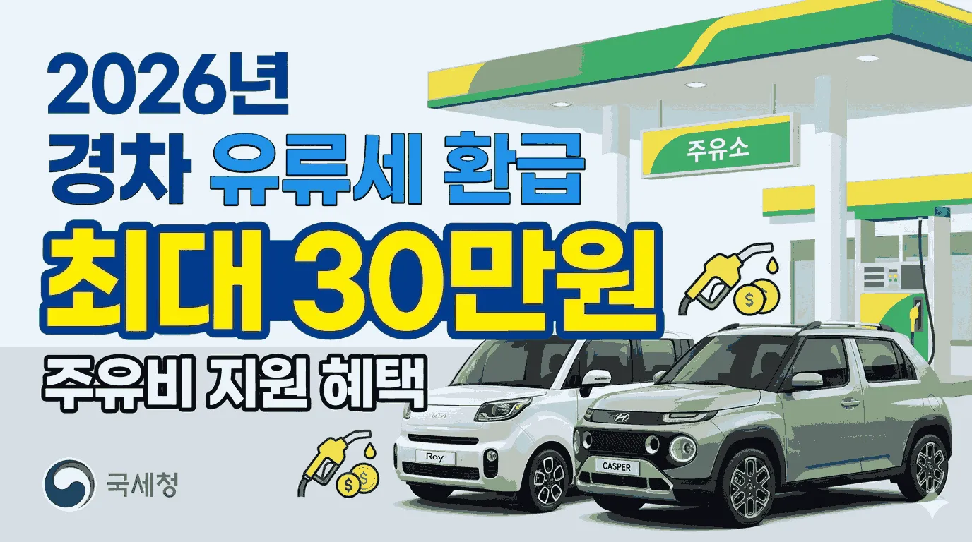 2026년 경차 유류세 환급, 연간 최대 30만원 주유비 지원 혜택 및 신청 방법