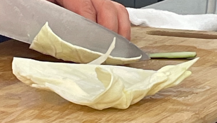 한식조리기능사 실기시험 준비 - 겨자채 - 양배추 썰기