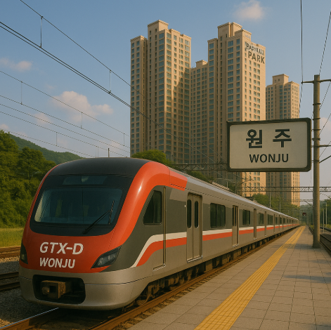 GTX-D 원주역과 약대동 부천아이파크 아파트 이미지