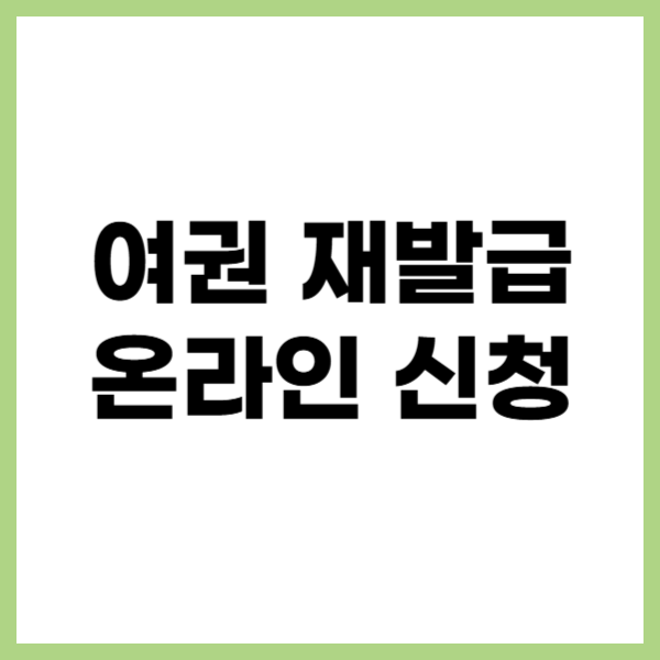 여권 재발급 온라인 신청