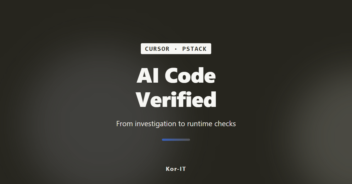 Cursor pstack workflow for investigating, designing, and verifying AI coding tasks