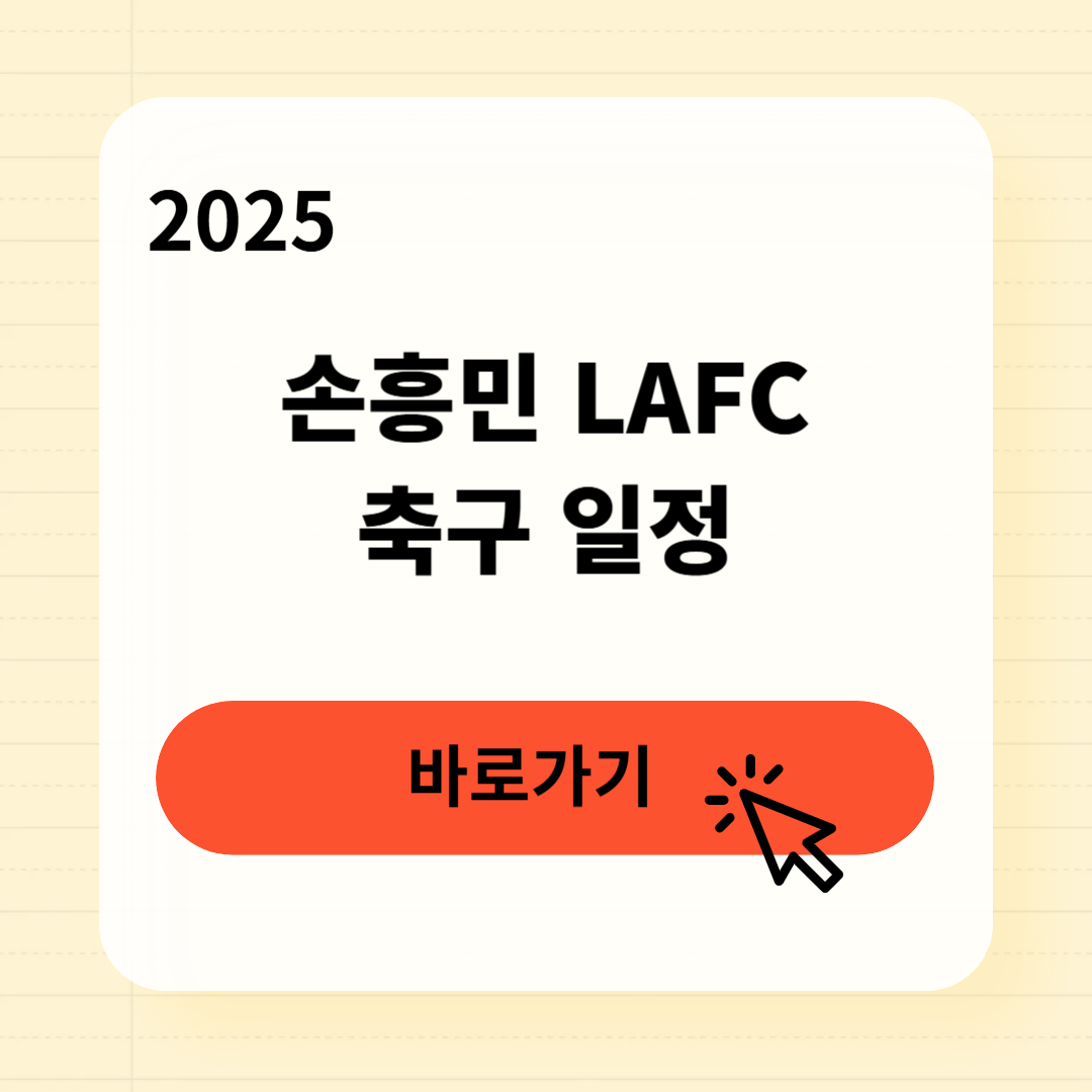 손흥민 LAFC 축구 일정, 경기 일정 최신 소식 총정리