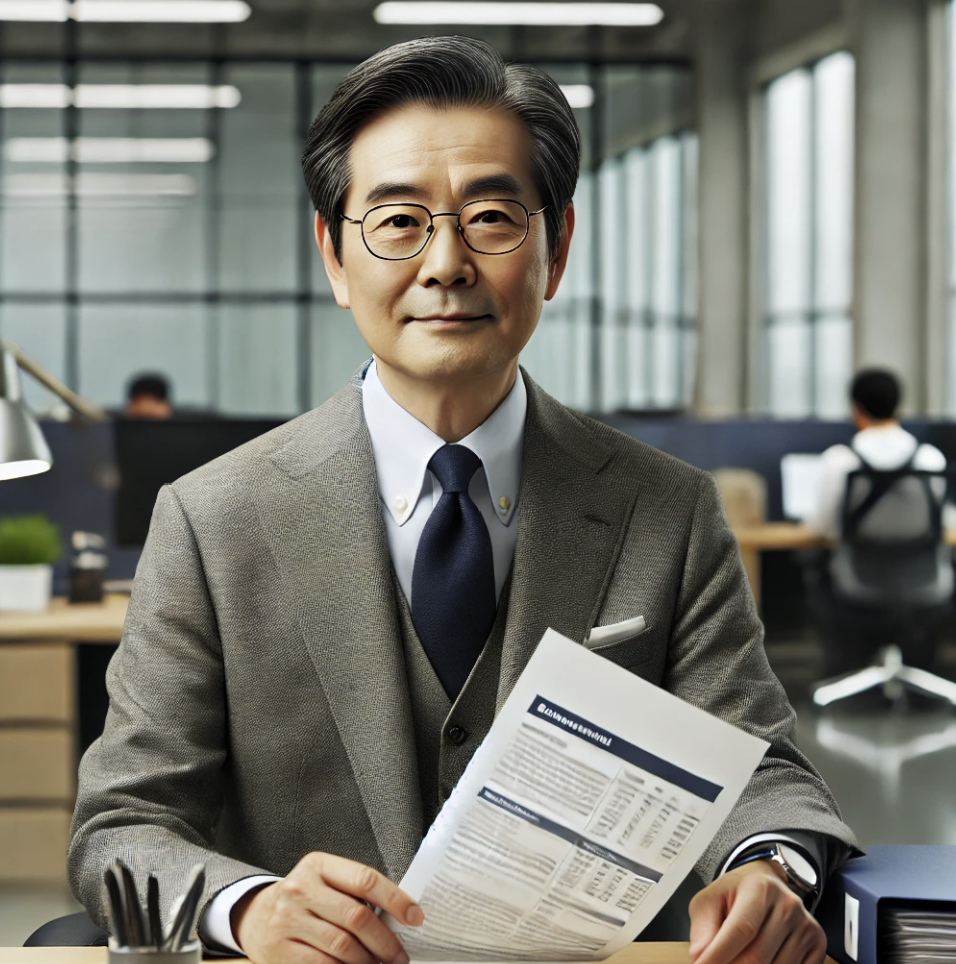 경험 많은 근로자가 고용보험 혜택에 대해 설명하는 모습