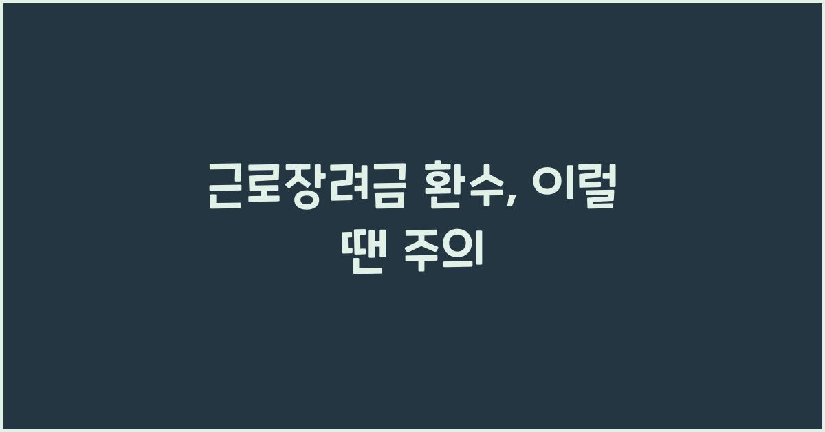 근로장려금 환수