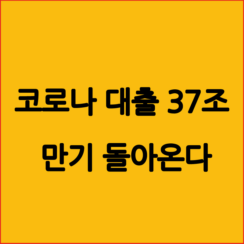 코로나 대출 37조 만기는 9월