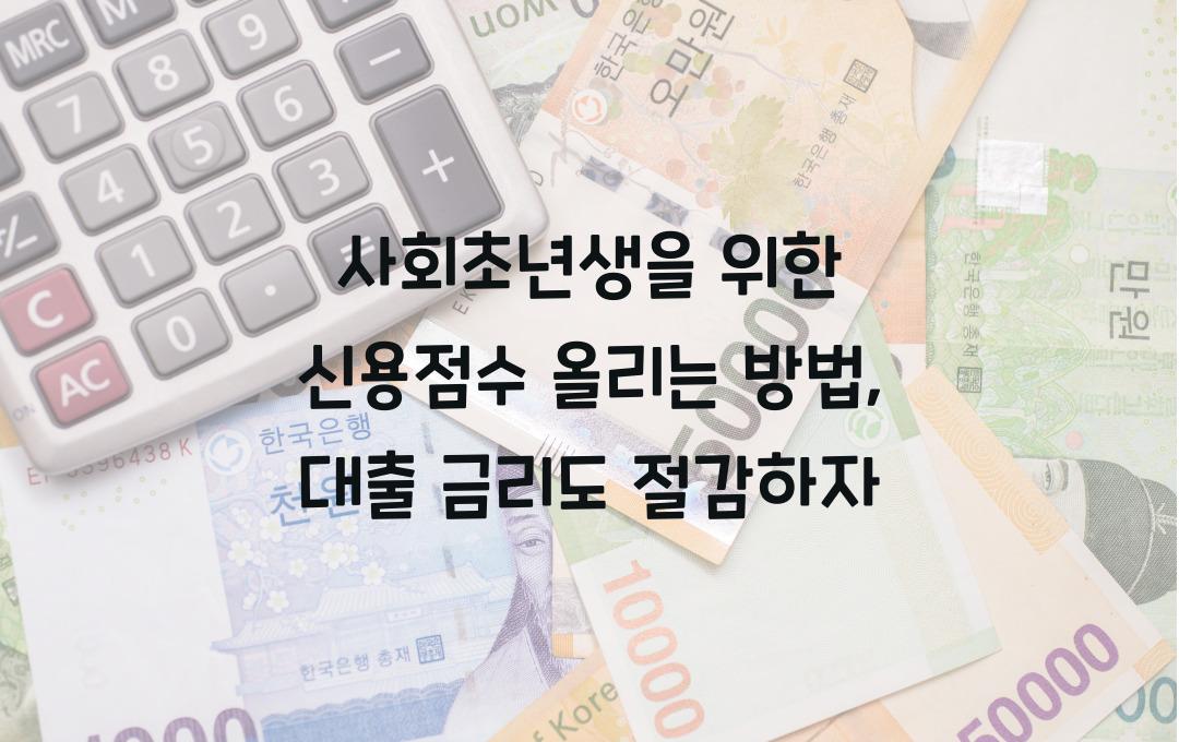 사회초년생을 위한 신용점수 올리는 방법 (대출 금리 절감 효과)