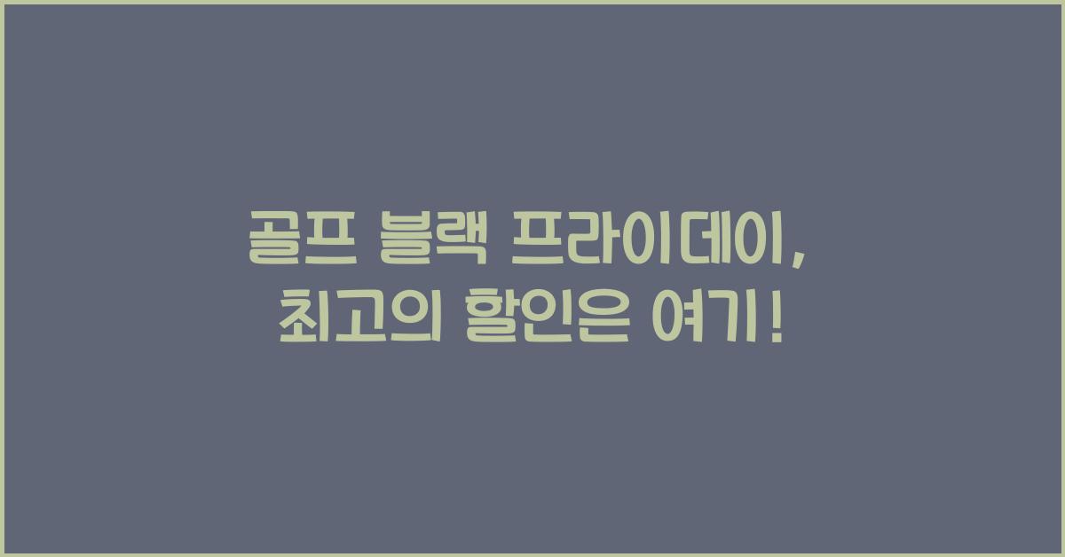 골프 블랙 프라이데이