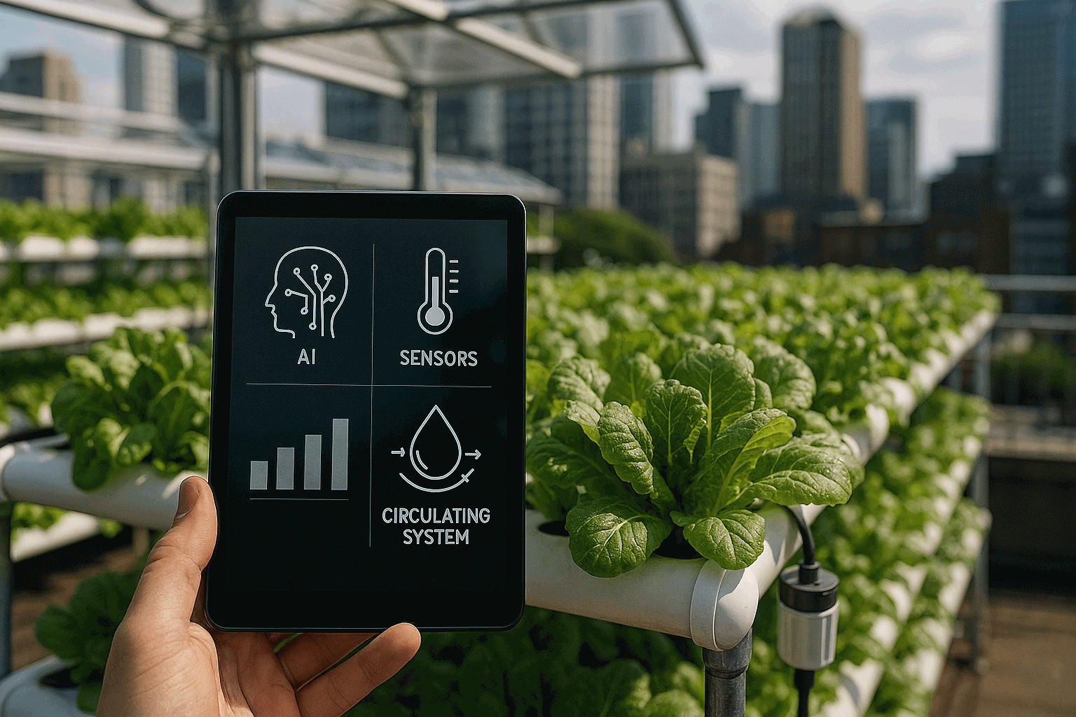 도시형 수경재배 시스템과 옥상 텃밭의 결합 기술