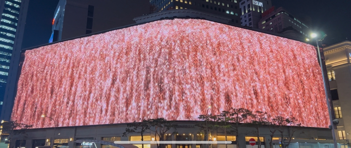 미디어파사드 로즈골드 폭포