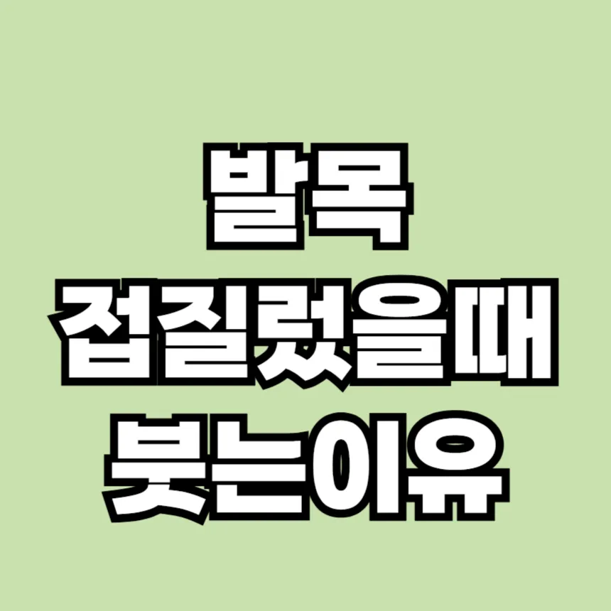 발목 접질렀을때 붓는 이유