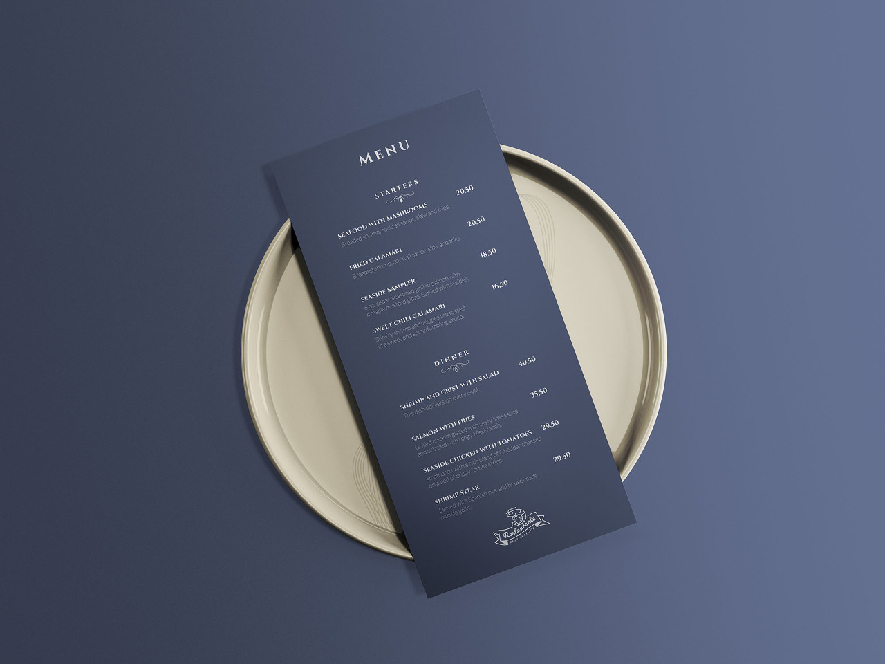 Restaurant Menu Mockup(레스토랑 메뉴 목업)