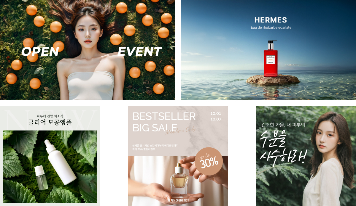 드랩아트로 만든 자사몰 광고 이미지