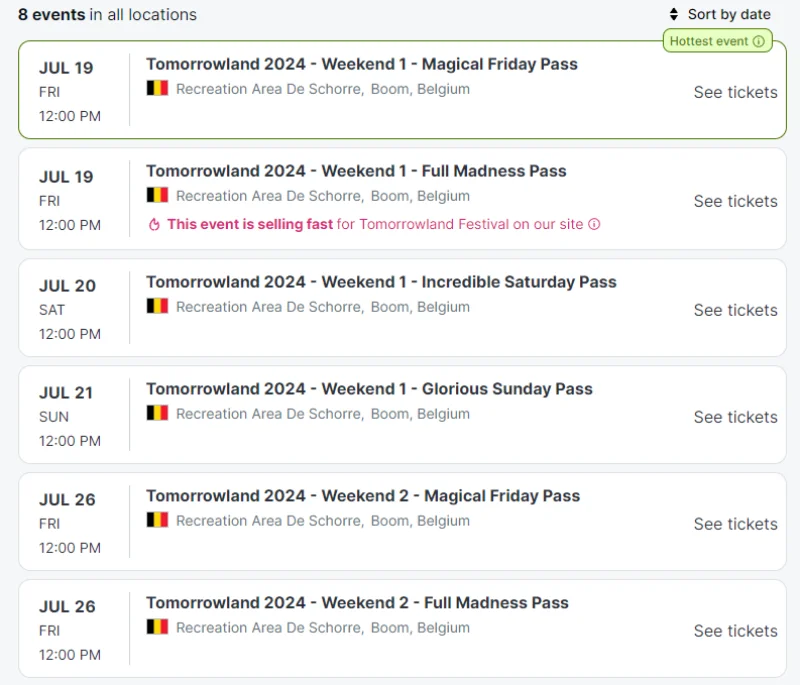 viagogo 티켓 구매