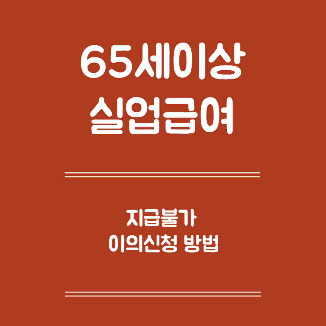 65세 이상 실업급여 지급 불가 이의신청 방법 - 이의 신청 사유, 신청방법, 필요서류, 유의사항