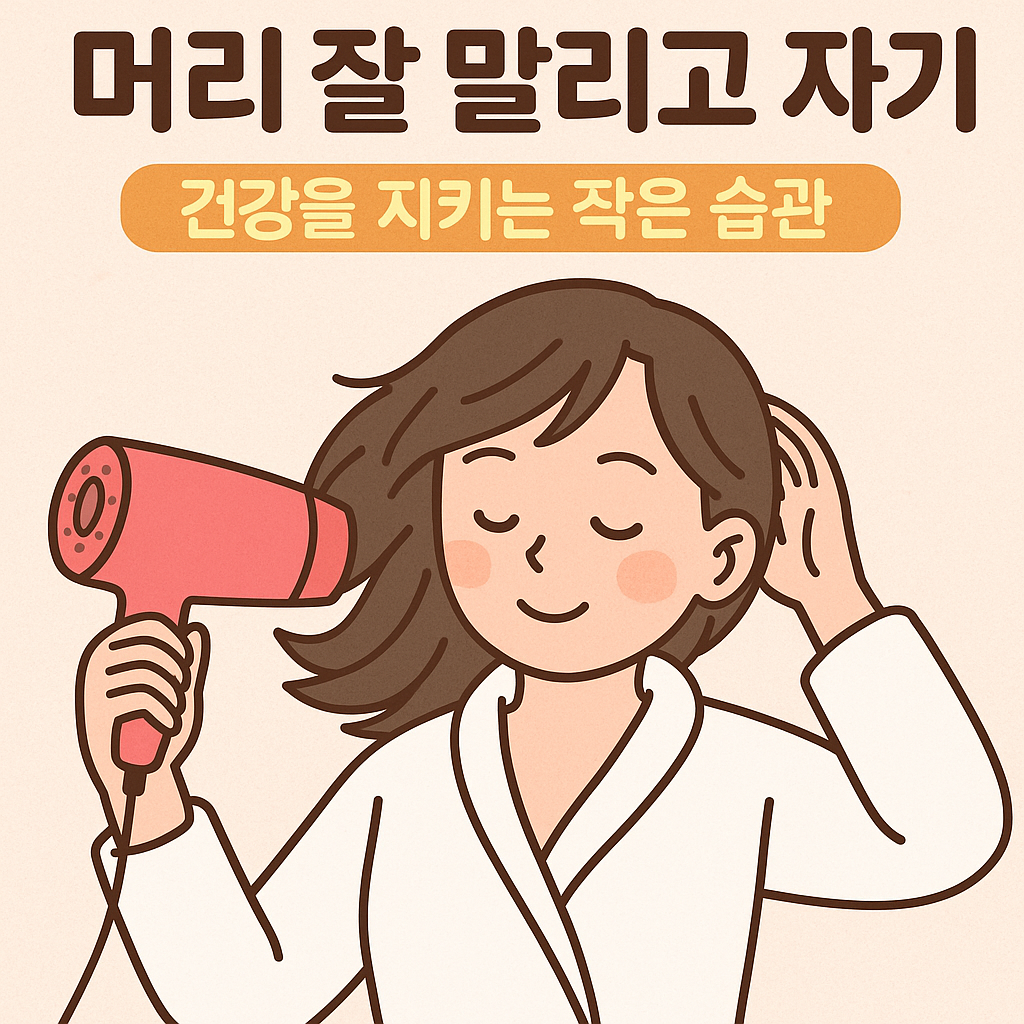머리 잘 말리고 자기 – 건강을 지키는 작은 습관