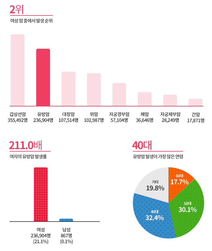 숫자와-그래프로-암의-발생순위를-표현한-사진