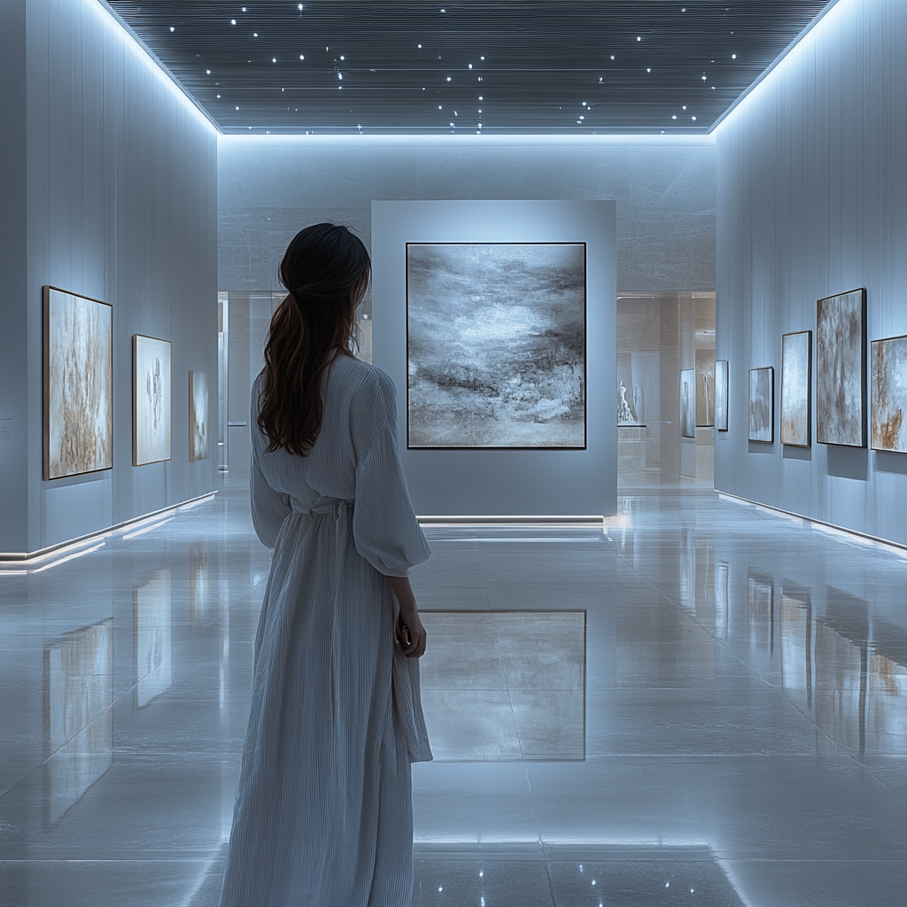 미술관에서 밝은 조명을 본 꿈