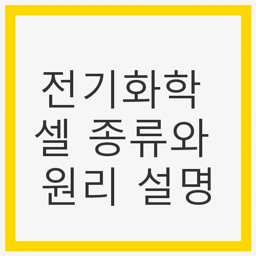 전기화학 셀 종류와 원리 설명