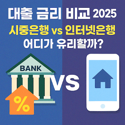 대출 금리 비교 2025 &ndash; 시중은행 vs 인터넷은행 어디가 유리할까?