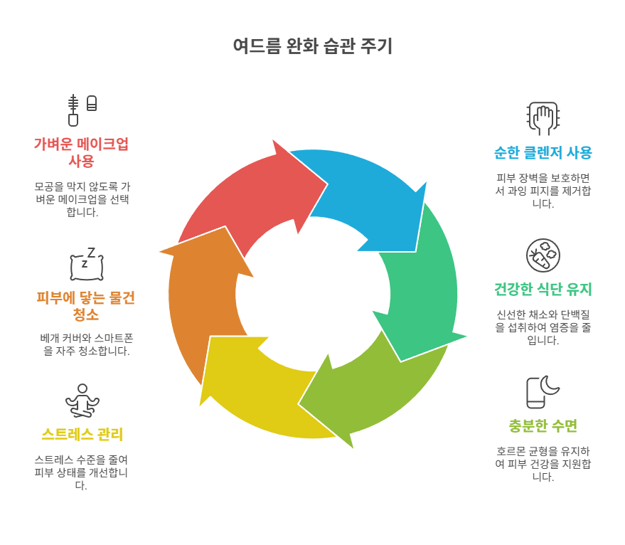 생활 속 여드름 완화 습관