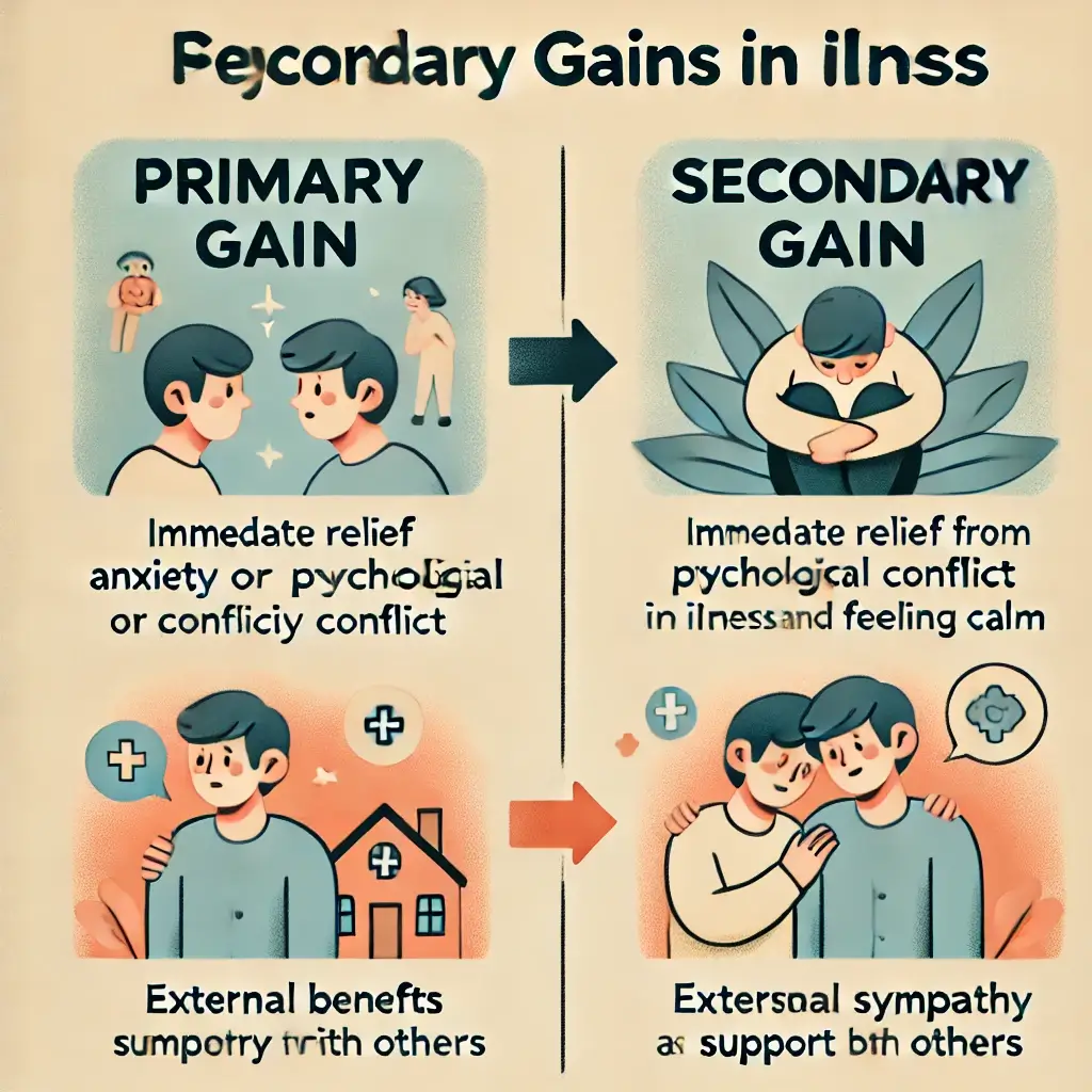 프로이트의 병의 1차적 이득과 2차적 이득
