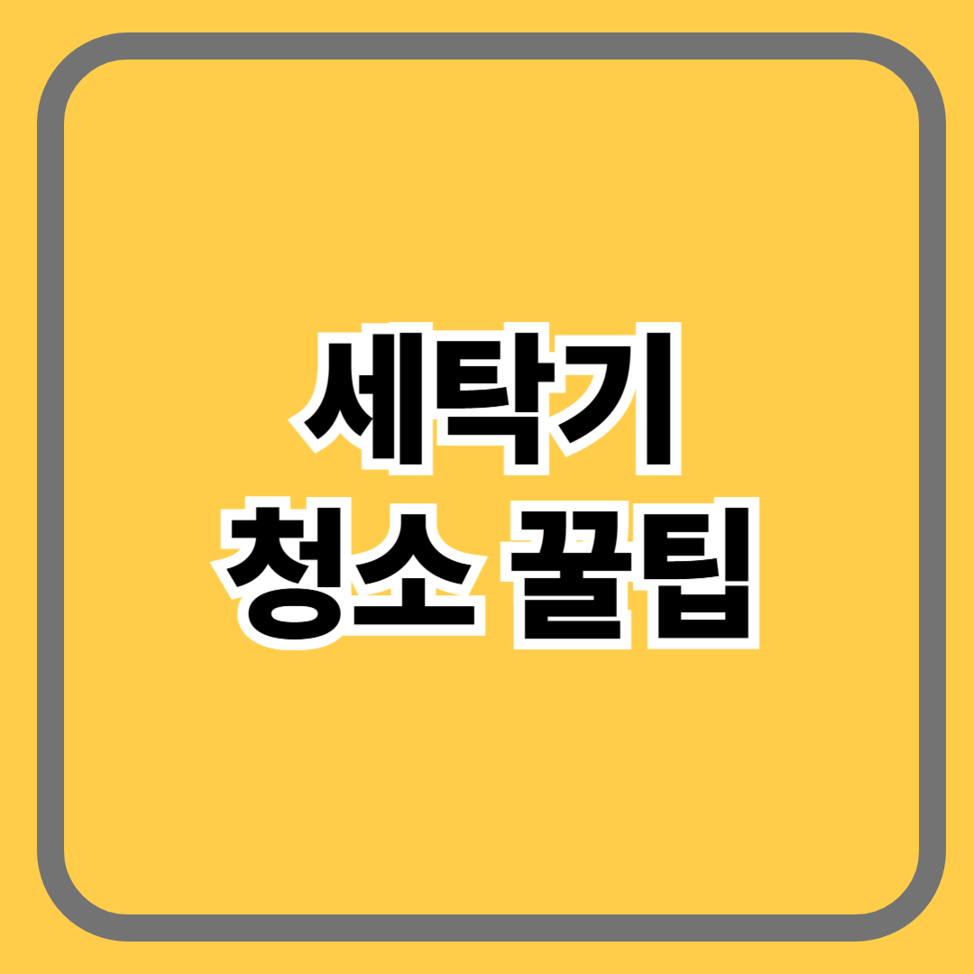 세탁기 청소꿀팁