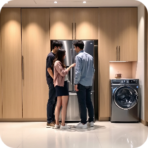 혼수가전 준비하는 예비 부부 이미지