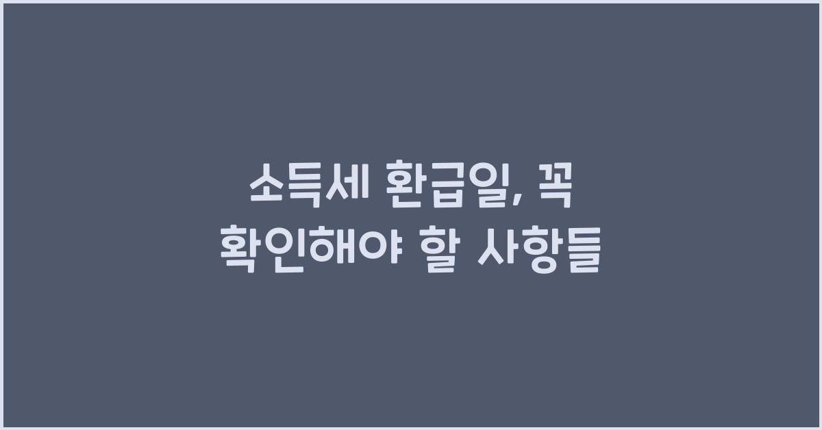 소득세 환급일