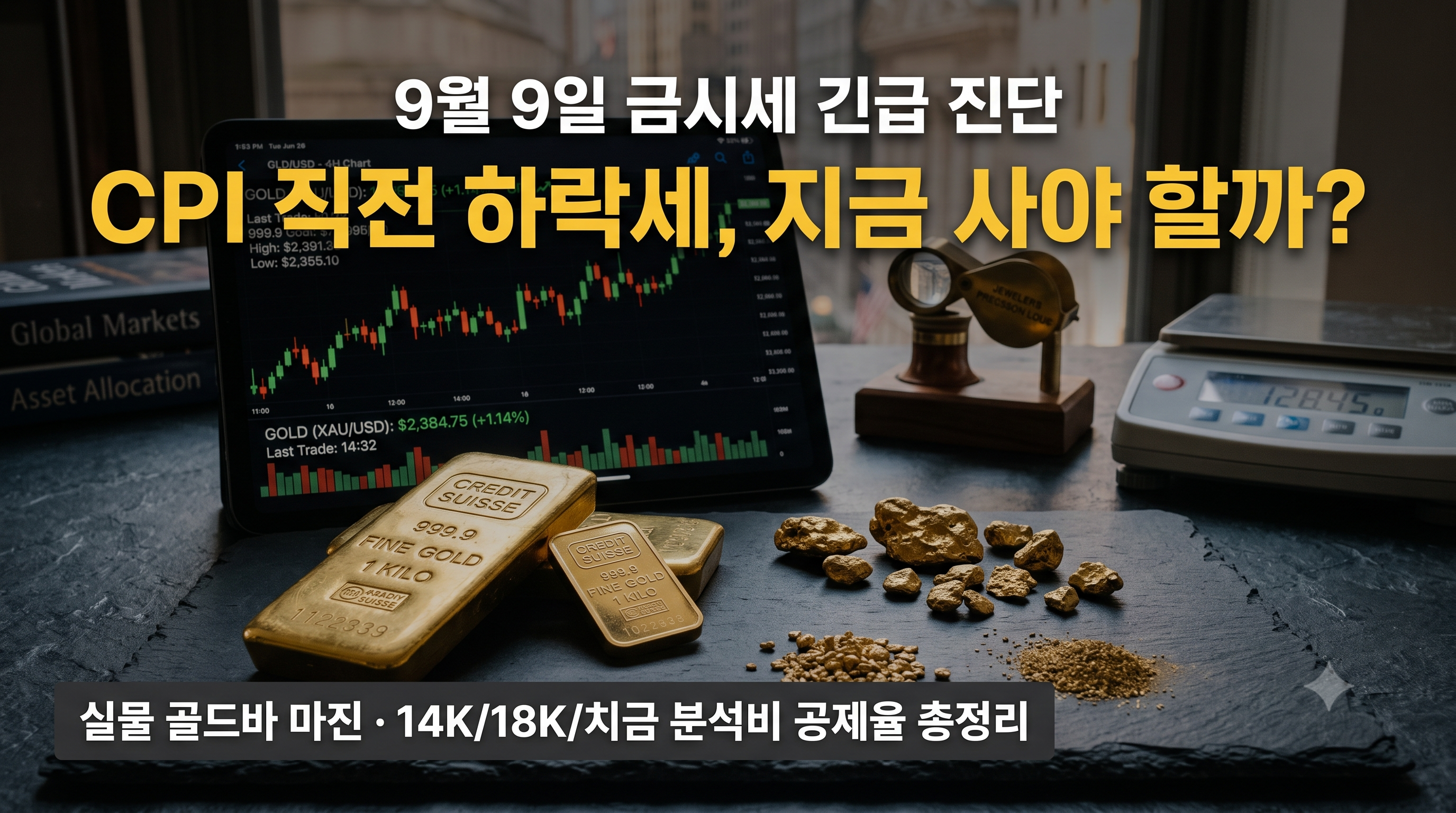 9월 9일 금시세 전망 국제 금 현물 차트와 한국금거래소 실물 순금 골드바 가격 분석
