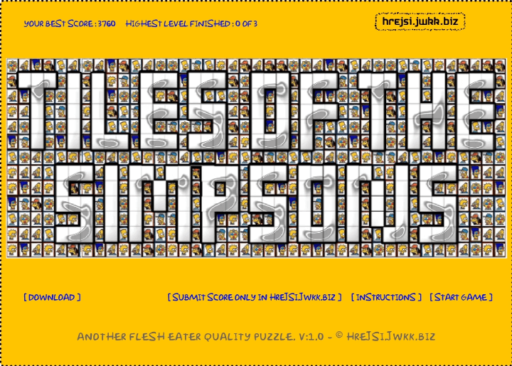 심슨타일-플래시게임-메인-화면