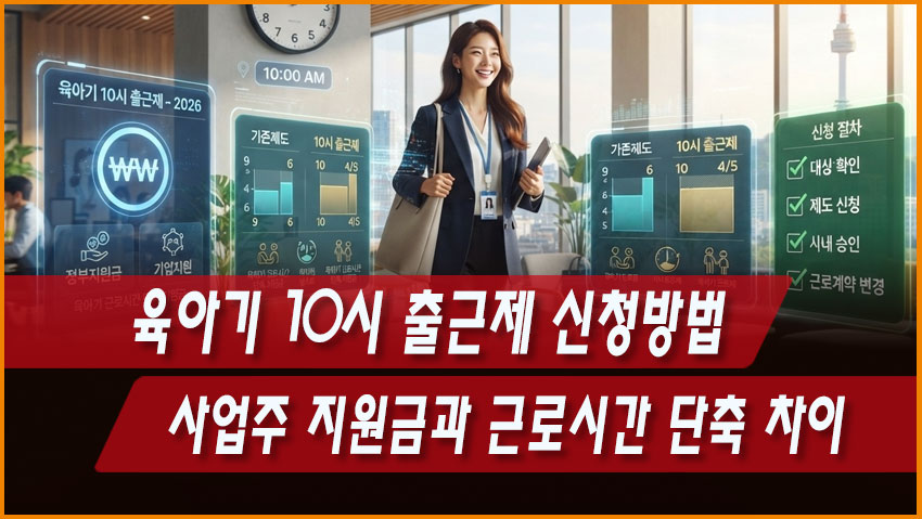 육아기 10시 출근제 신청방법｜사업주 지원금과 근로시간 단축 차이