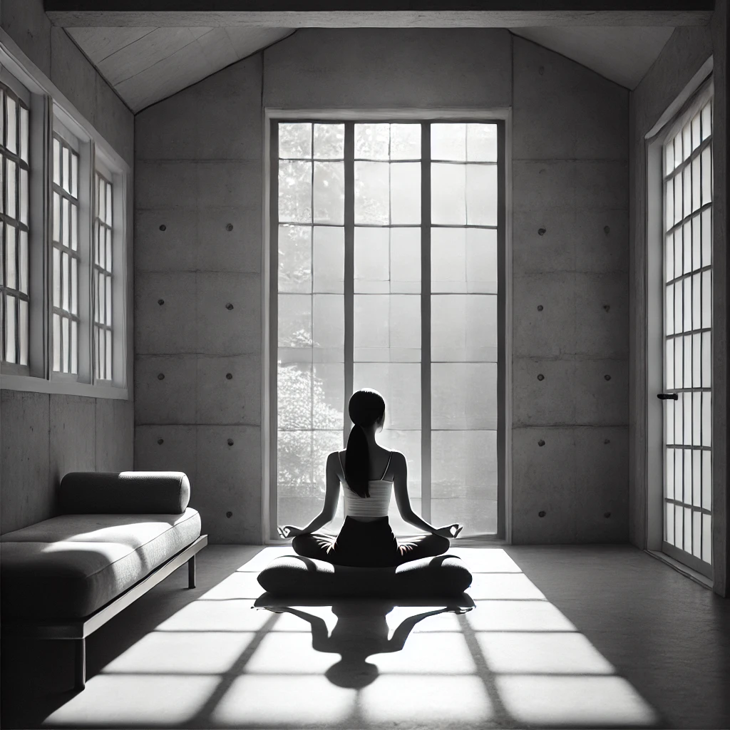 거실 소파 여자 명상