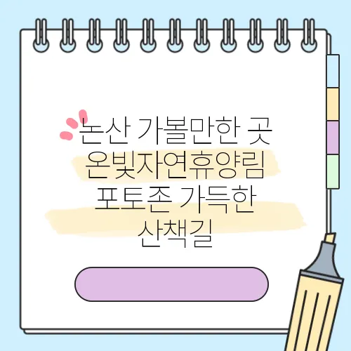 논산 가볼만한 곳 온빛자연휴양림 포토존 가득한 산책길