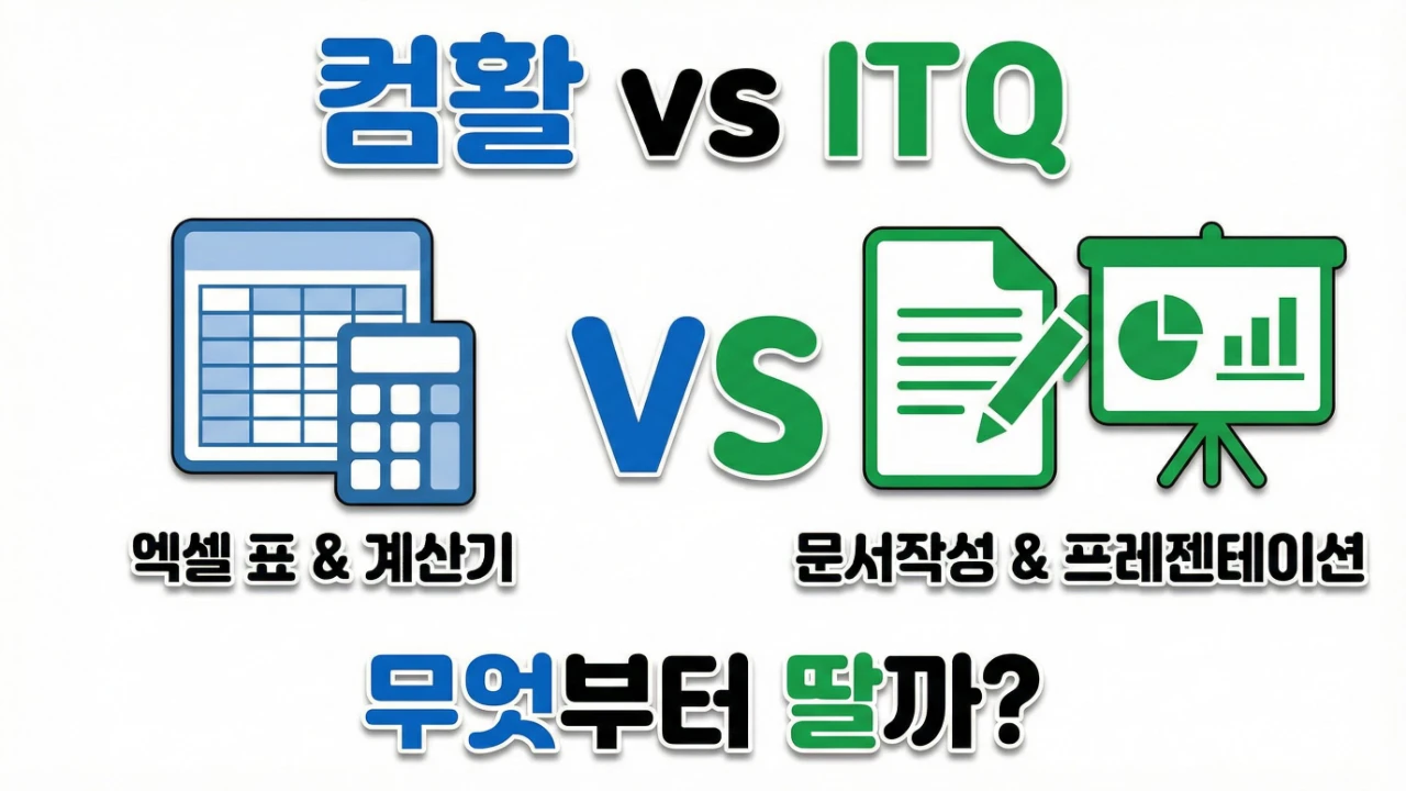 컴활과 ITQ 차이를 비교한 대표이미지