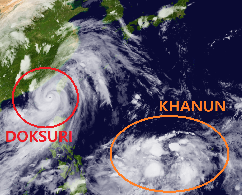 7월 27일 태풍 카눈 위성 영상