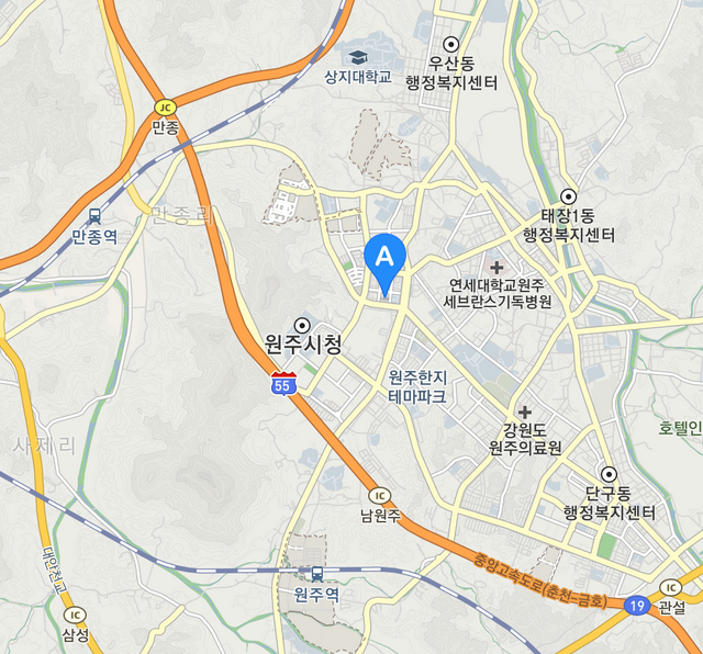 원주종합버스터미널 위치 지도