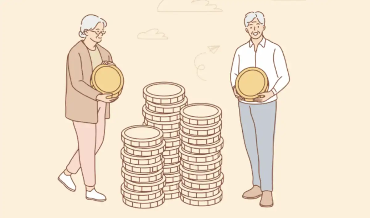 노부부-돈들고있는-일러스트