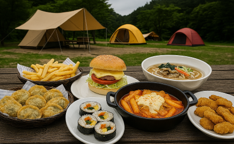 캠핑 요리 음식 관련 사진