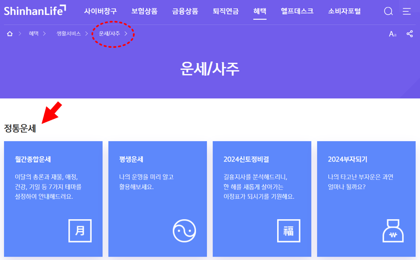 2025 신한생명 무료운세 토정비결