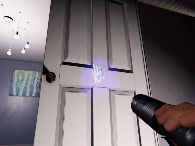 문에 남겨진 손자국 모습