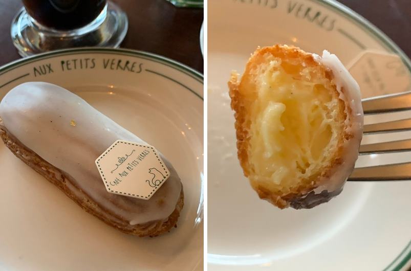 에끌레르 모습 및 크림이 들어간 모습