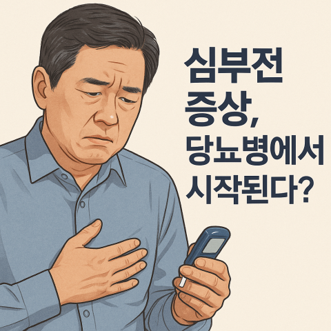 심부전 증상과 당뇨병의 연관성을 설명하는 남성