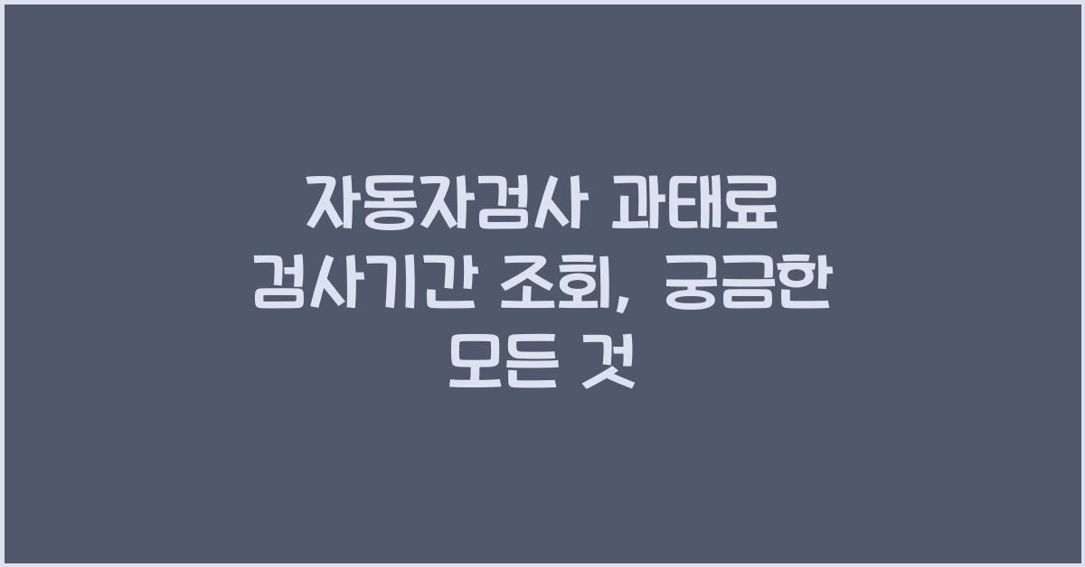자동자검사 과태료 검사기간 조회
