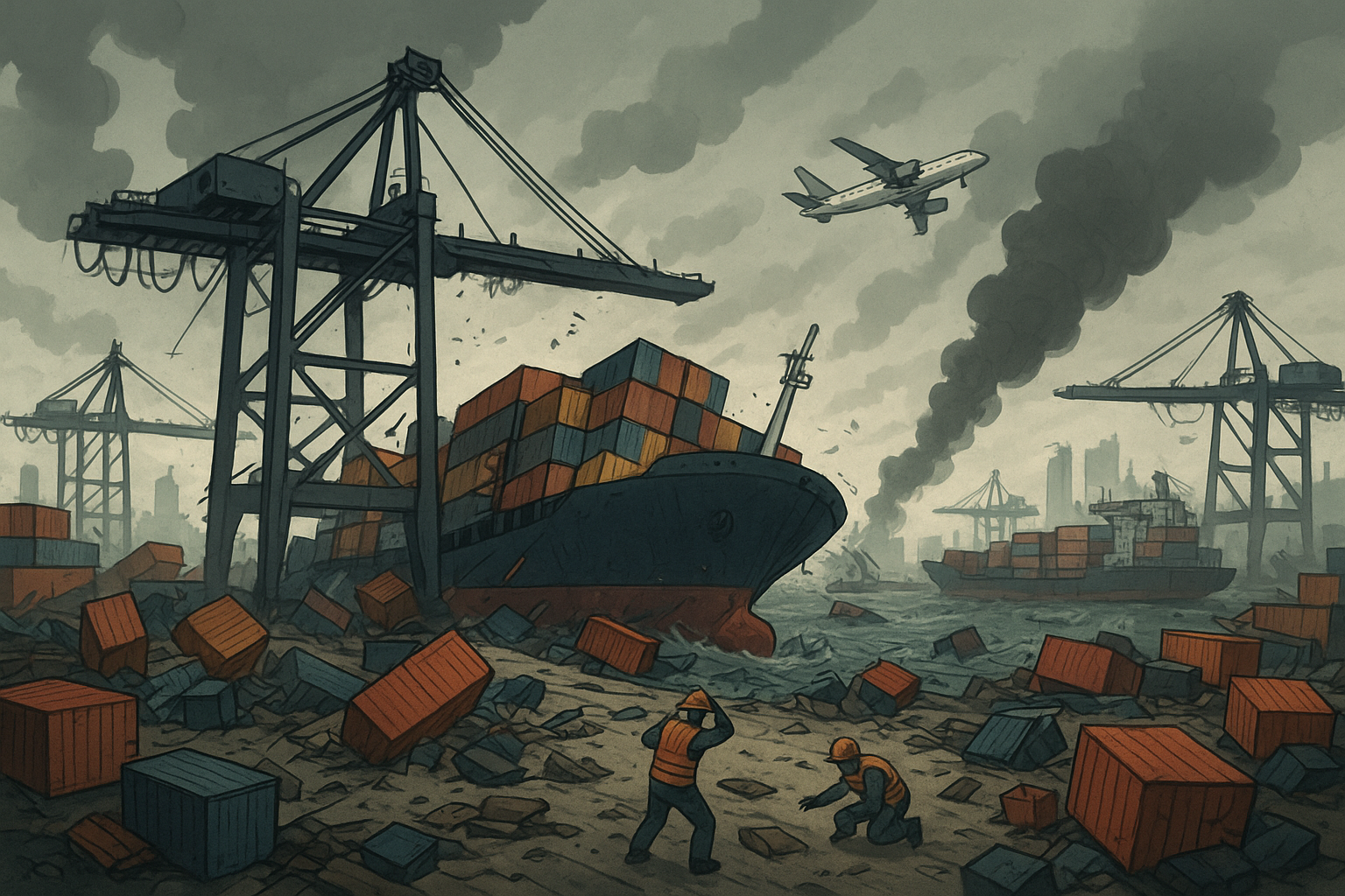 공급망 붕괴로 혼란스러운 항만