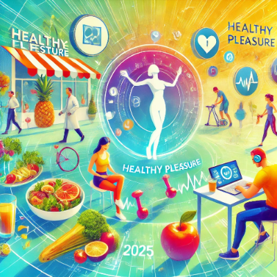 여러가지 형태로희 헬시 플레저 를 표현한 이미지